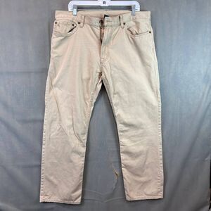 Polo Ralph Lauren 650 Straight Denim Pants Mens Sz 36 Beige Cotton